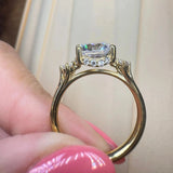 "Zena" Round Cut 2 Carat Trilogy 18kt Yellow Gold Engagement Ring UHRB10 HEERA DIAMONDS