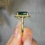 "Zenvyx" Green 7.19 Carat Emerald Cut Natural Diamond Engagement Ring HR842 HEERA DIAMONDS