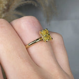 "Zeravon" 1 Carat Yellow Radiant Cut Lab Grown Diamond Engagement Ring HLM521 HEERA DIAMONDS