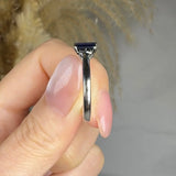 "Zeylan" Blue Sapphire 0.5 Carat Emerald Cut Natural Diamond Engagement Ring HR1325 HEERA DIAMONDS
