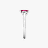 "Zeyra" Ruby 1.02 Carat Oval Cut Trilogy Natural Diamond Engagement Ring HR1311