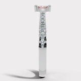 "Zilia" 1.01 Carat Pink Lab Grown Emerald Cut Diamond Shoulder Engagement Ring HEERA DIAMONDS