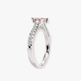 "Zilia" 1.01 Carat Pink Lab Grown Radiant Cut Lab Grown Diamond Shoulder Engagement Ring