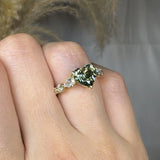 "Zirevon" Green 2 Carat Heart Cut Lab Grown Diamond Shoulder Engagement Ring HLM515 HEERA DIAMONDS