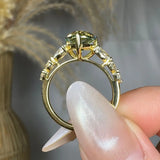 "Zirevon" Green 2 Carat Heart Cut Lab Grown Diamond Shoulder Engagement Ring HLM515 HEERA DIAMONDS