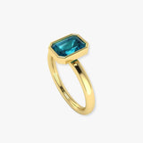 "Zirexen" Green 3 Carat Emerald Cut Lab Grown Diamond Engagement Ring HLR526
