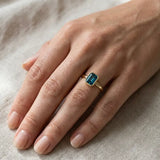 "Zirexen" Green 3 Carat Emerald Cut Lab Grown Diamond Engagement Ring HLR526