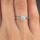 "Ziven" 0.66 Carat Asscher Cut Natural Diamond Solitaire Engagement Ring MDC762