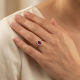 "Zolira" Ruby 0.71 Carat Oval Cut Natural Diamond Engagement Ring HM1148