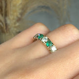 "Zor" Emerald Green 0.75 Carat Natural Diamond Half Eternity Ring HR1780 HEERA DIAMONDS