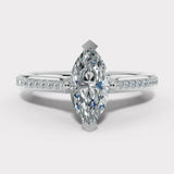 "Zora" 1 Carat Marquise Cut Diamond Grain Set Diamond Engagement Ring DSMC03