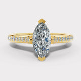 "Zora" 1 Carat Marquise Cut Diamond Grain Set Diamond Engagement Ring DSMC03