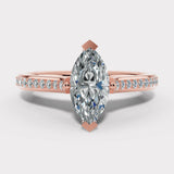 "Zora" 1 Carat Marquise Cut Diamond Grain Set Diamond Engagement Ring DSMC03
