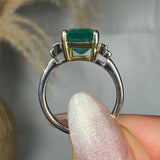"Zorain" Green 2.69 Carat Cushion Cut Trilogy Diamond Engagement Ring HM2041 HEERA DIAMONDS