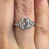 "Zoren" 2 Carat Asscher Cut Trilogy Lab Grown Diamond Engagement Ring HLR534