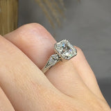 "Zoren" 2 Carat Asscher Cut Trilogy Lab Grown Diamond Engagement Ring HLR534