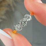 "Zorevina" 0.66 Carat  Round Cut Natural Diamond Trilogy Engagement Ring MDR3708