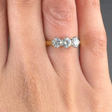 "Zorevina" 0.66 Carat  Round Cut Natural Diamond Trilogy Engagement Ring MDR3708