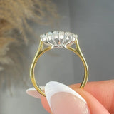 "Zorevina" 0.66 Carat  Round Cut Natural Diamond Trilogy Engagement Ring MDR3708