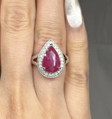 "Zorin" Ruby 3.3 Carat Pear Cut Lab Grown Diamond Engagement Ring HR895 HEERA DIAMONDS