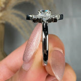 "Zorv" 0.59 Carat Cushion Cushion Cut Cluster Halo Lab Grown Diamond Engagement Ring HLR499 HEERA DIAMONDS