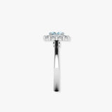 "Zorvella" Aquamarine 1.5 Carat Oval Cut Halo Natural Diamond Engagement Ring HR1951