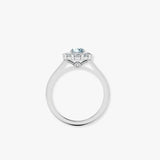"Zorvella" Aquamarine 1.5 Carat Oval Cut Halo Natural Diamond Engagement Ring HR1951