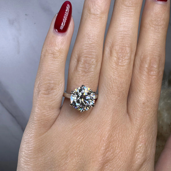 "Zues" Round Cut 10 Carat Solitaire Diamond Engagement Ring HEERA DIAMONDS