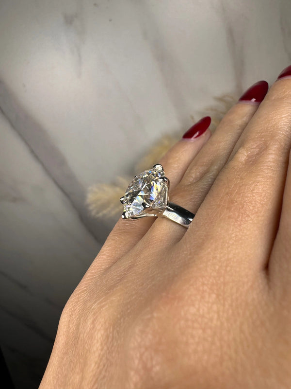 "Zues" Round Cut 10 Carat Solitaire Diamond Engagement Ring HEERA DIAMONDS