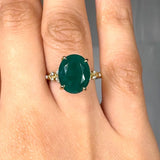 "Zyelle" Green 4.1 Carat Oval Cut Diamond Engagement Ring HR2046 HEERA DIAMONDS
