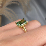 "Zyn" Green 2.04 Carat Radiant Cut Lab Grown Diamond Engagement Ring HM2206 HEERA DIAMONDS