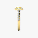 "Zynthor" Yellow 1 Carat Cushion Cut Lab Grown Diamond Shoulder Engagement Ring HLM32