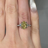 "Zyphora" 2 Carat Yellow Oval Cut Lab Grown Diamond Shoulder Engagement Ring HLR535 HEERA DIAMONDS