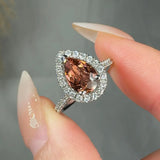"Zyra" 1.00 Carat Pear Cut Brown Sapphire Diamond Shoulder Engagement Ring HR1471 HEERA DIAMONDS