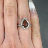"Zyra" 1.00 Carat Pear Cut Brown Sapphire Diamond Shoulder Engagement Ring HR1471 HEERA DIAMONDS