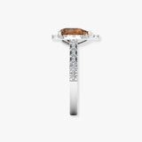 "Zyra" 1.00 Carat Pear Cut Brown Sapphire Natural Diamond Shoulder Engagement Ring HR1471