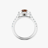"Zyra" 1.00 Carat Pear Cut Brown Sapphire Natural Diamond Shoulder Engagement Ring HR1471