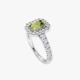 "Zyro" Green 2.01 Carat Emerald Cut Lab Grown Diamond Shoulder Engagement Ring RAM829M