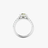 "Zyro" Green 2.01 Carat Emerald Cut Lab Grown Diamond Shoulder Engagement Ring RAM829M