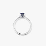 "Zyven" Blue Sapphire 3.45 Carat Pear Cut Natural Diamond Shoulder Engagement Ring HM1411