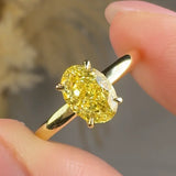 "Zyvessa" Yellow 1.09 Carat Oval Cut Lab Grown Solitaire Diamond Engagement Ring HLR449