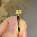 "Zyvessa" Yellow 1.09 Carat Oval Cut Lab Grown Solitaire Diamond Engagement Ring HLR449