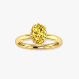 "Zyvessa" Yellow 1.09 Carat Oval Cut Lab Grown Solitaire Diamond Engagement Ring HLR449
