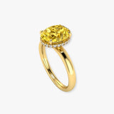 "Zyvessa" Yellow 1.09 Carat Oval Cut Lab Grown Solitaire Diamond Engagement Ring HLR449