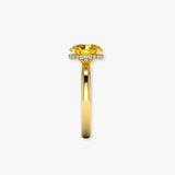 "Zyvessa" Yellow 1.09 Carat Oval Cut Lab Grown Solitaire Diamond Engagement Ring HLR449