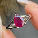 "Zyxor" Ruby 0.58 Carat Pear Cut Diamond Engagement Ring HR706 HEERA DIAMONDS