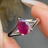 "Zyxor" Ruby 0.58 Carat Pear Cut Natural Diamond Engagement Ring HR706 HEERA DIAMONDS