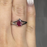 "Zyxor" Ruby 0.58 Carat Pear Cut Natural Diamond Engagement Ring HR706 HEERA DIAMONDS