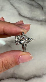 "Aster" Pear Cut 2.5 Carat Diamond Shoulder Platinum Engagement Ring