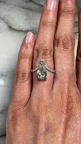 "Aster" Pear Cut 2.5 Carat Diamond Shoulder Platinum Engagement Ring